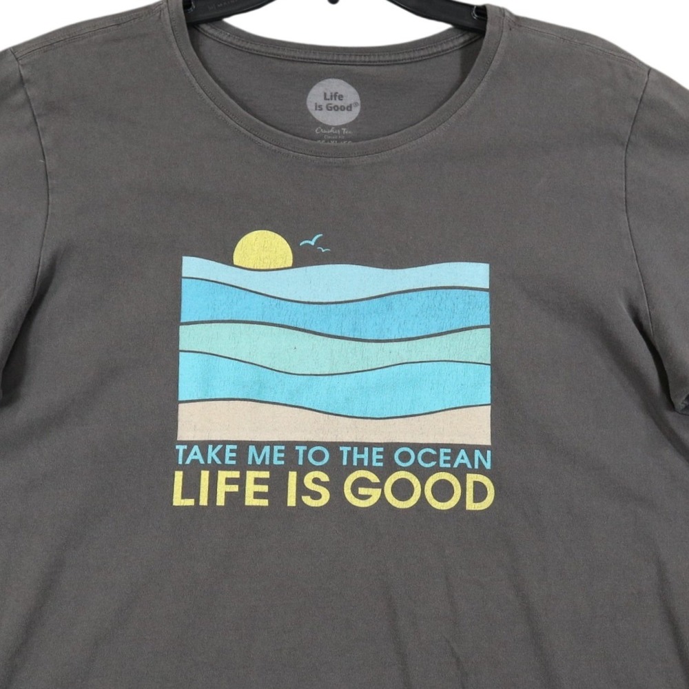 Life‎ Is Good Crusher Tee Womens XL Take Me To The Ocean Graphic Beach Casual